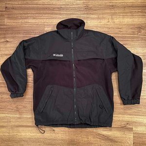 Vintage Columbia Sportswear Fleece Jacket Mens Large Black Full Zip Mock Neck